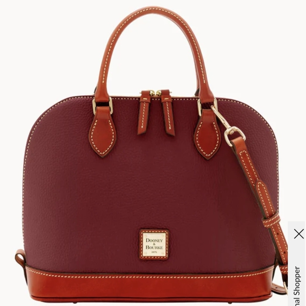 Dooney & Bourke Wine and Brown Satchel